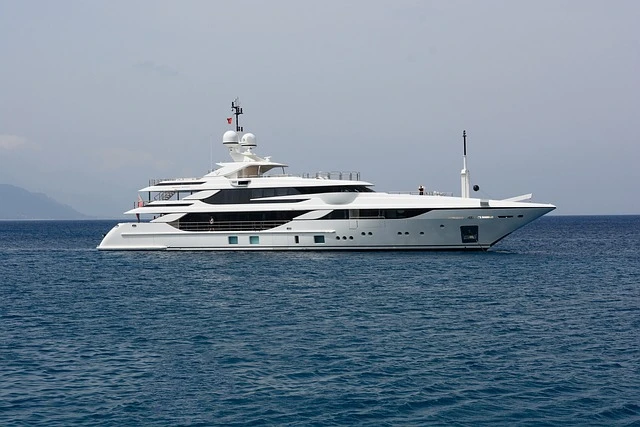 Luxury yachts at sea