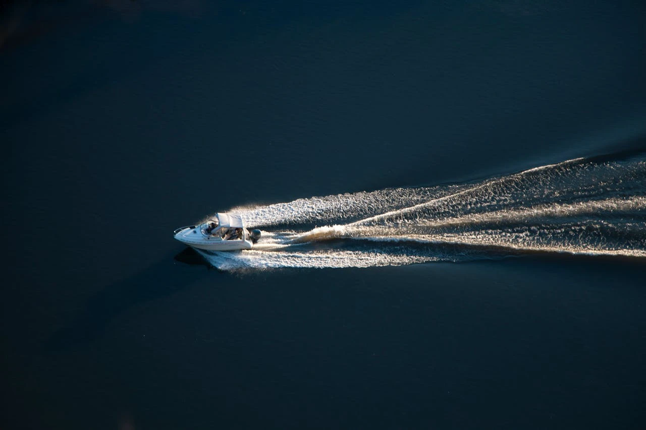 Boats sail on the sea