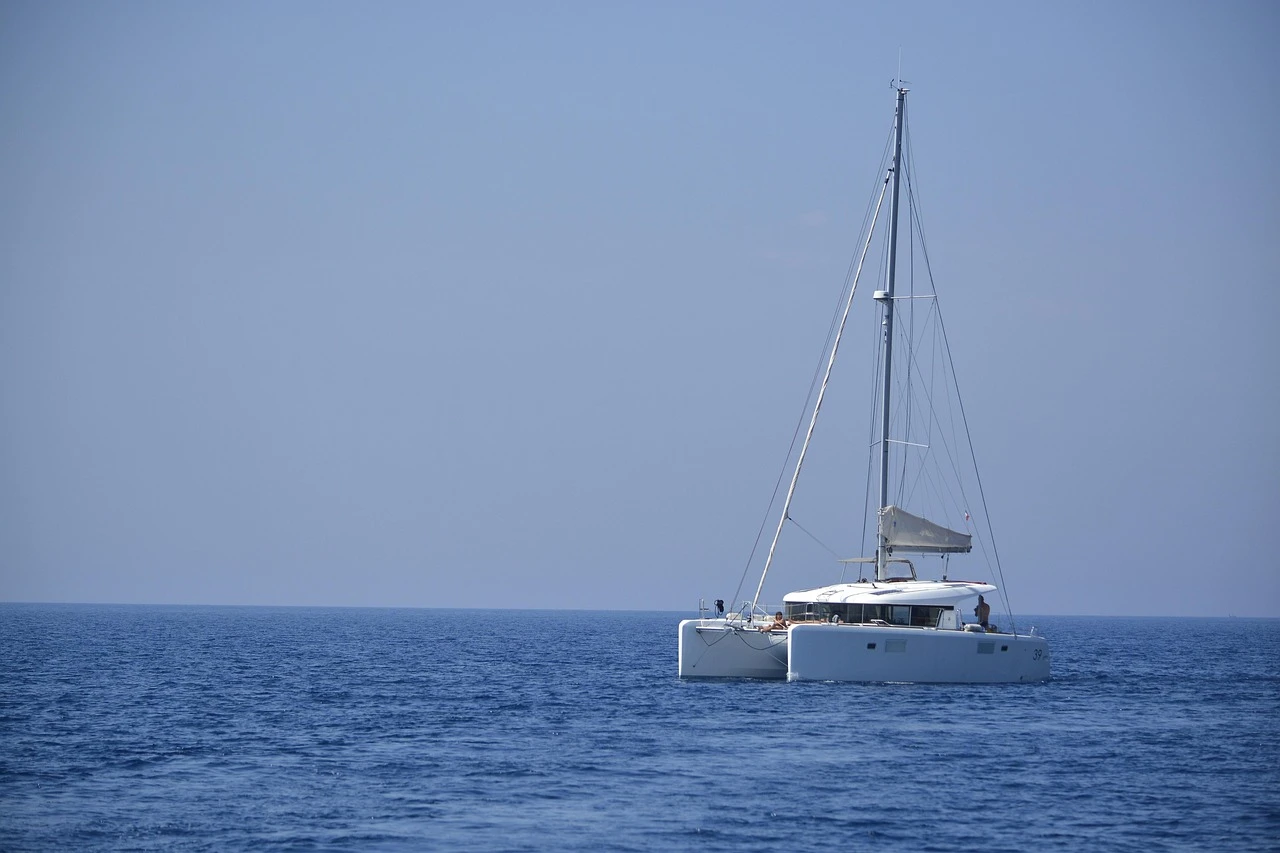 Catamaran on the water