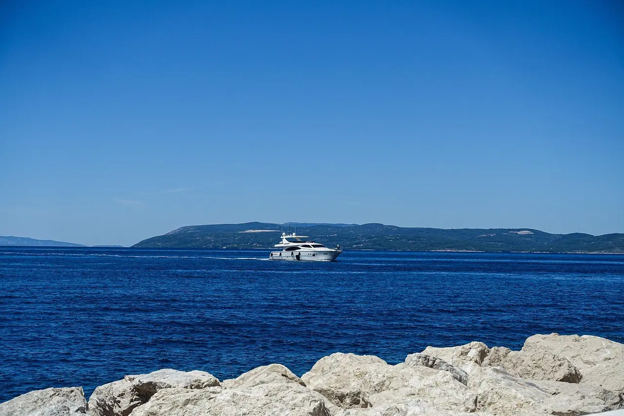 Yacht sailing on the sea