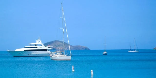 Yacht travelling on the sea