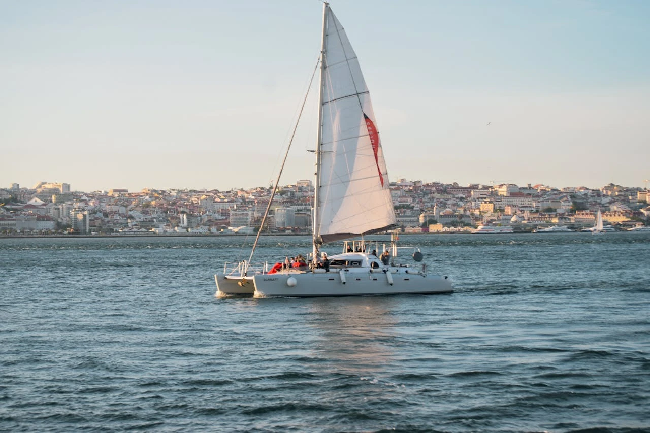 Yacht sailing on the sea