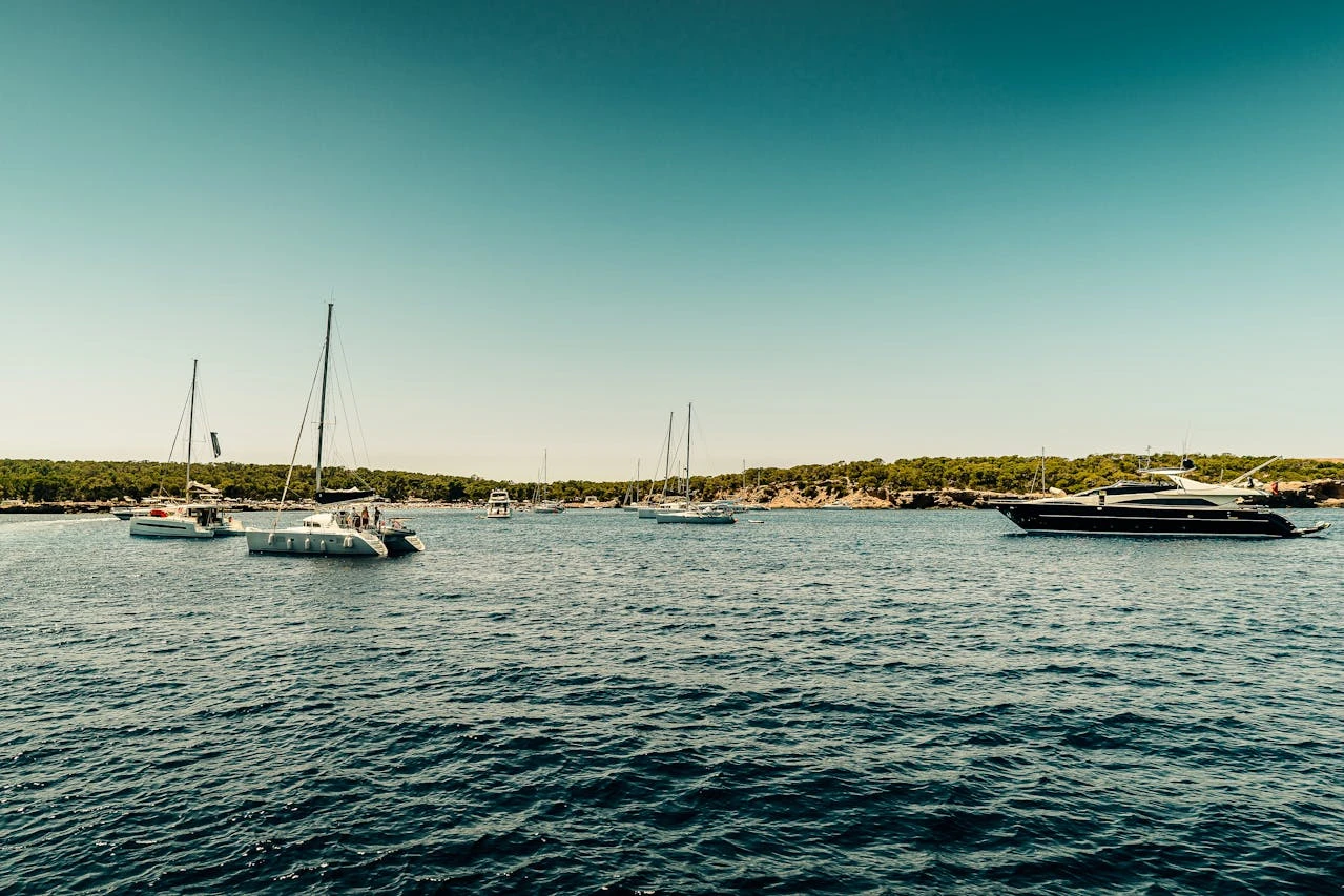 Yachts on the sea