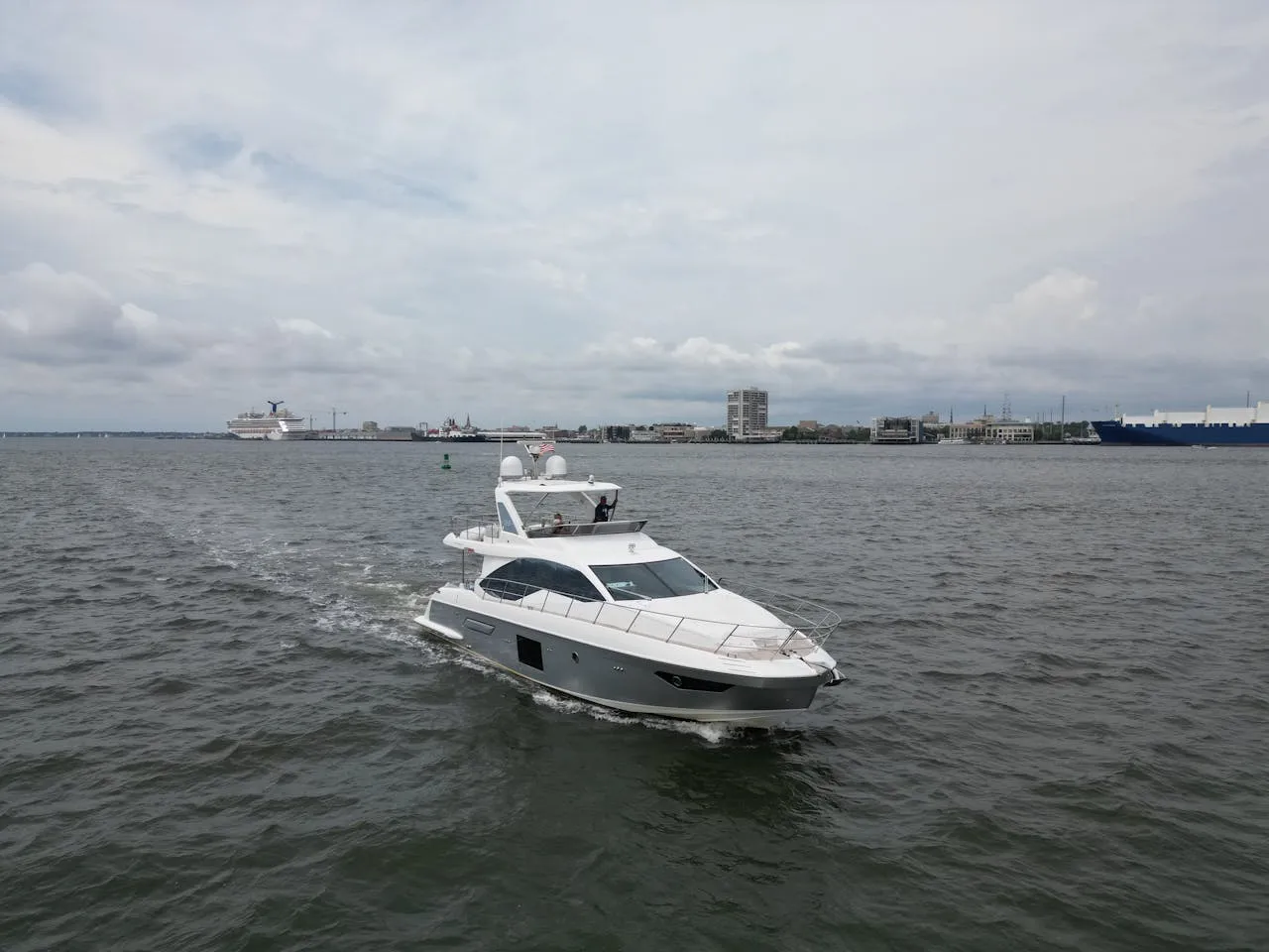 Yacht travelling on the sea