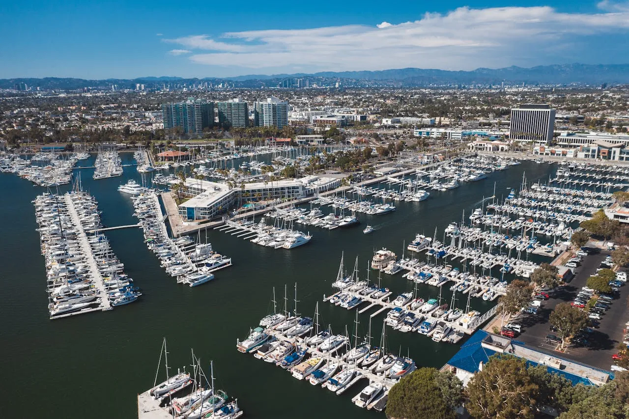 Yacht moored at the marina