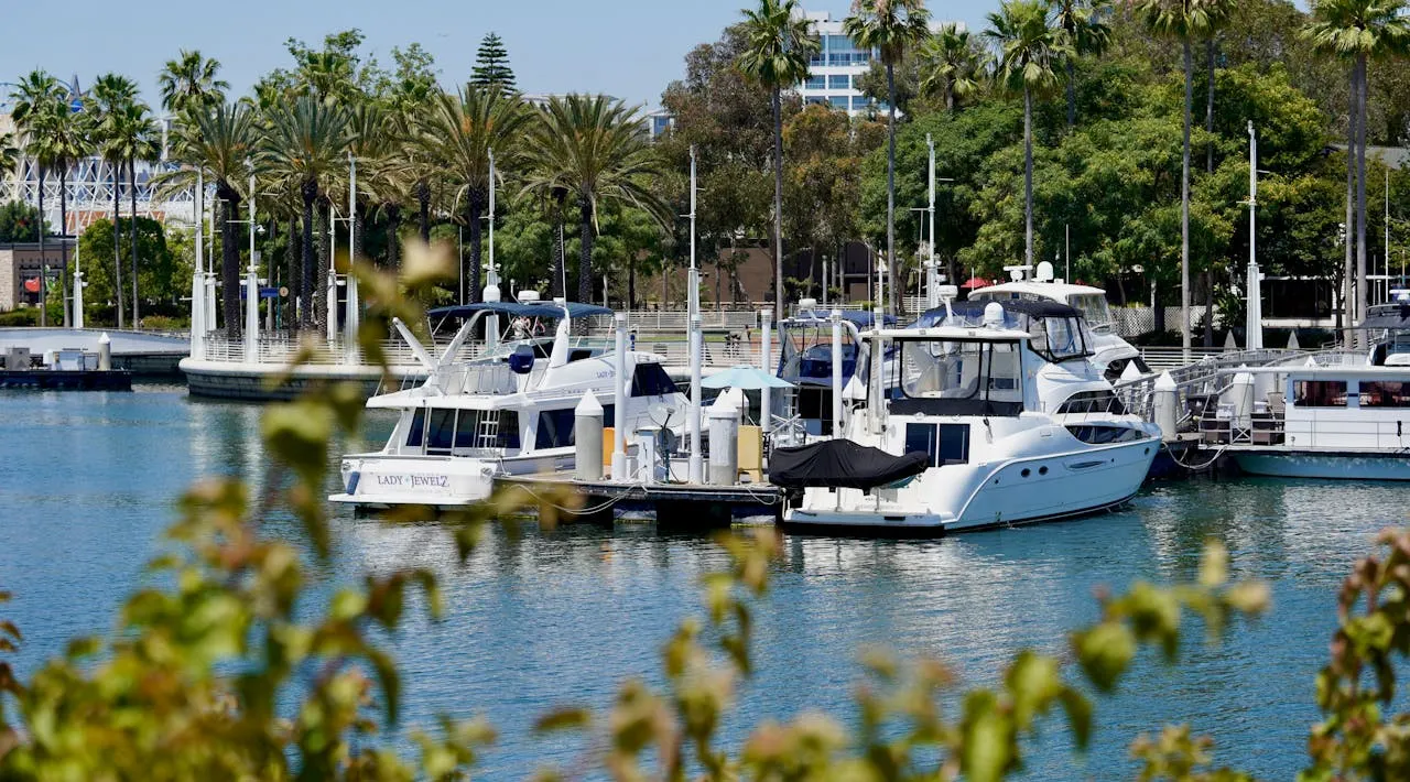 Yacht moored at the marina