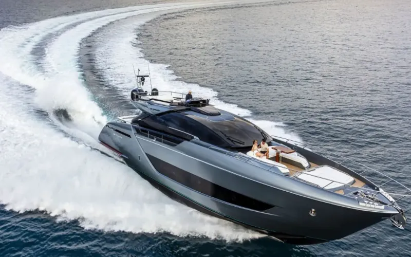 Small yacht at sea